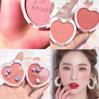 1 шт. Love Shaped Blush Водостойкие устойчивые к поту румяна Натуральная монохромная палитра румян Стойкий контур лица Натуральный макияж