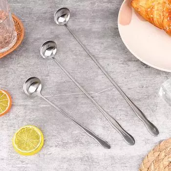 1 шт., ложка для размешивания из нержавеющей стали с длинной ручкой, ложка для мороженого, столовые приборы S31cm