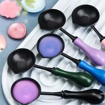 1 шт. ложка для самодельной сургучной печати, нескользящая ложка для самодельных конвертов и писем для запечатывания воском One Size чёрный