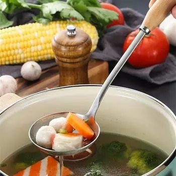 1 шт. ложка для супа из нержавеющей стали, дуршлаг с деревянной ручкой, большие ложки для каши, сито, шумовка, кухонная утварь для приготовления пищи