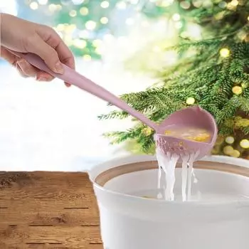 1 шт. Ложка для супа из пшеничной соломы с длинной ручкой и ситом - кухонная утварь для приготовления и подачи супа, рагу и многого другого pink