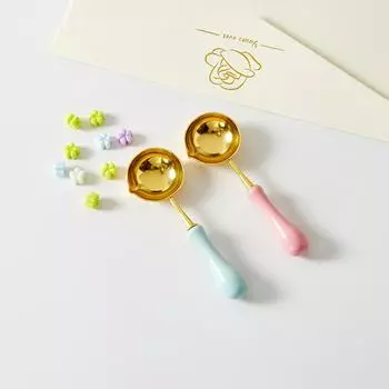 1 шт. Ложка для сургуча с деревянной ручкой, ретро-ложки для штамповки воска, ложка для плавления огнестойкой краски, конверты для печати, металлический инструмент для открыток