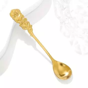 1 шт., ложка с ручкой из нержавеющей стали, золотая ложка для размешивания, десертная кофейная ложка, столовая ложка для свадебного банкета, столовые приборы для отелей 1pc