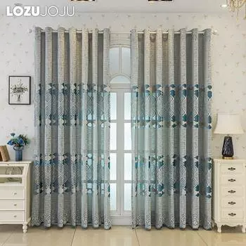 1 шт. LOZUJOJU 40-70% затемняющие современные роскошные европейские ажурные жаккардовые шторы доступны в нескольких цветах для гостиной спальни домашнего декора W100cm x L200cm синий