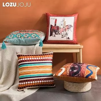 1 шт. LOZUJOJU 45x45 см, чехол для диванной подушки с художественным принтом, декоративная наволочка для дивана, гостиной, домашнее украшение Style1 45x45cm
