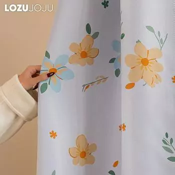 1 шт LOZUJOJU 70-80% затемнение, модные и теплые детские напечатанные короткие шторы для спальни гостиной домашнего декора W100cm x L200cm оранжевый