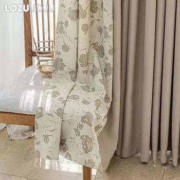 1 шт. LOZUJOJU 70-80% затемнение романтический рисунок розы боковая панель затемняющие шторы для спальни гостиная домашний декор W(75+125)cm x L260cm чёрный