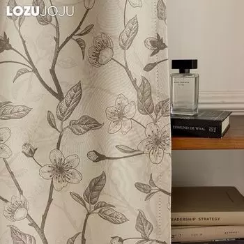 1 шт. LOZUJOJU 70-80% затемняющие французские ретро романтические шторы с принтом для спальни, гостиной, домашнего декора W100cm x L130cm зелёный