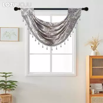 1 шт. LOZUJOJU модный и универсальный европейский стиль с кружевной отделкой для занавески для маленького декора окна 70x42 см W70cm x L42cm фиолетовый