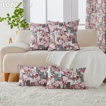 1 шт. LOZUJOJU ретро романтическая наволочка с принтом хлопок лен удобная розовая наволочка для дивана-кровати гостиной спальни домашнего декора 30cm x 50cm