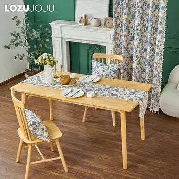 1 шт. LOZUJOJU сельский стиль ретро цветочный настольный флаг Ins стиль синий хлопок лен дорожка для обеденного стола кухонный декор домашний декор W30cm x L140cm