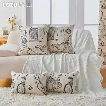 1 шт. LOZUJOJU современная и универсальная мягкая наволочка в стиле ретро с принтом для дивана-кровати гостиной спальни домашнего декора 30x50 см/45x45 см/50x50 см 30cm x 50cm