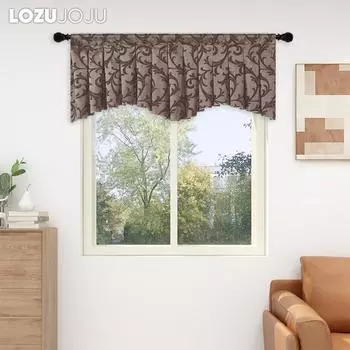 1 шт. LOZUJOJU Высокое качество в европейском стиле затемняющие жаккардовые шторы для декора маленького окна 132x46 см W132cm x L46cm коричневый