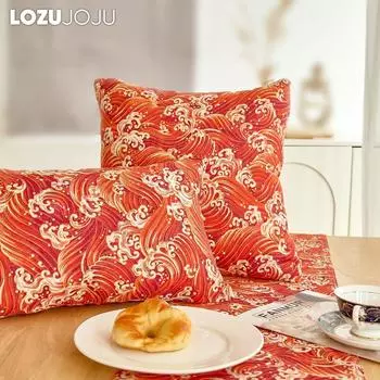 1 шт. LOZUJOJU в японском стиле, хлопок и лен, напечатанная удобная наволочка для дивана, гостиной, спальни, домашнего декора 30cm x 50cm оранжевый