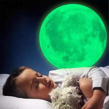 1 шт. Луна светящаяся наклейка спальня самоклеящаяся светящаяся в темноте наклейка на стену водонепроницаемые наклейки 20 см