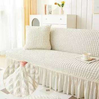 1 шт. M/L Seater Seersucker Futon Sofa lipcover High Stretch Sofa Bed Skirt Cover Corner Sofa Protector Elastic Corner Couch Cover M 145-180cm вино красного