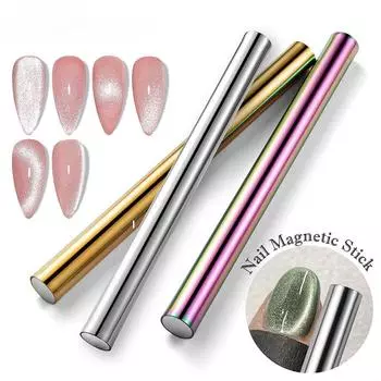 1 шт. Магнитная палочка для ногтей «кошачий глаз», цилиндрический магнит для УФ-гель-лака «кошачий глаз», инструменты с эффектом снежного блеска, инструмент для дизайна маникюра серебряный