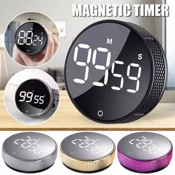 1 шт. магнитный светодиодный цифровой ЖК-дисплей кухонный таймер для приготовления душа секундомер будильник электронные часы для приготовления пищи MYY чёрный