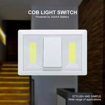 1 шт. магнитный ультра яркий COB светодиодный настенный выключатель света ночник белая лампа беспроводная для дома, гаража, шкафа, спальни белый
