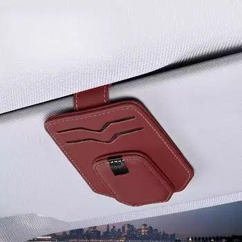 1 шт. магнитный зажим для очков из искусственной кожи для солнцезащитного козырька автомобиля, зажим для солнцезащитных очков для солнцезащитного козырька, аксессуары для салона автомобиля чёрный