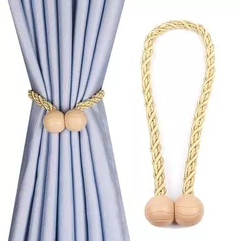 1 шт. магнитный зажим для штор, подвесной шар, держатель для штор, пряжка, веревка, золотое украшение, оконная драпировка, аксессуары для удержания 1PC чёрный