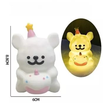 1 шт. Мальтийская болонка Виниловая светящаяся кукла Ночники Милый светодиодный ночник для украшения спальни Детский подарок на день рождения розовый