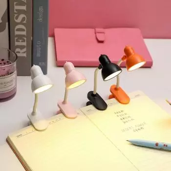 1 шт. маленькая книжная полка ночник настольная лампа светодиодная лампа для чтения на батарейках регулируемая портативная настольная лампа для домашнего офиса розовый