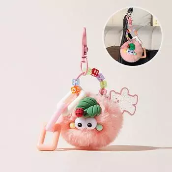 1 шт., маленькая подвеска для сумки из шлакоблока, студенческий подарок, румяная божья коровка, нежная подвеска для сумки, оригинальный плюшевый милый брелок для ключей, многоцветный