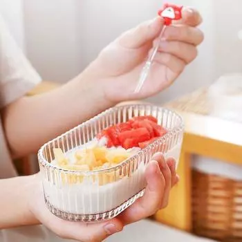 1 шт., маленькая скандинавская ребристая прозрачная толстая овальная стеклянная миска для закусок и десертов, 400 мл, миска для сервировки вечеринки, домашний декор стола