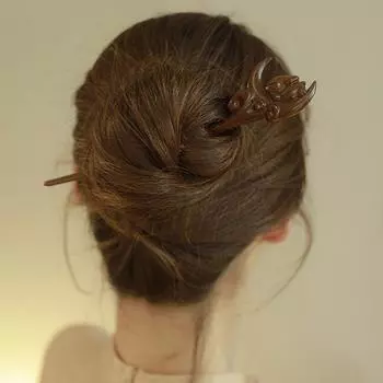 1 шт. маленькая заколка для волос в виде животного, новая заколка для волос из сандалового дерева в китайском стиле, простой головной убор ханбок, милый многофункциональный