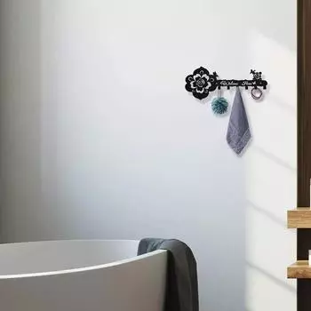 1 шт. Маленький черный знак для прихожей «Добро пожаловать домой», вешалки для ключей, настенные стойки для гостиной/украшения дома белый