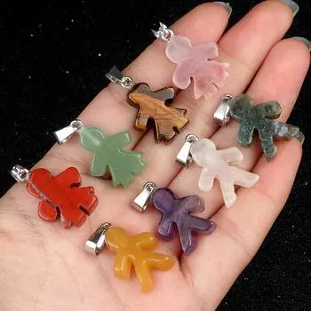 1 шт. Маленький кулон из натурального камня в форме мужчины, кулон для самостоятельного изготовления ювелирных изделий, сережек, ожерелья, браслета, аксессуаров 20x16mm