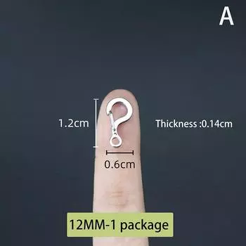 1 шт., маленький мини-карабин с пружиной 12–23 мм из нержавеющей стали 316, быстросъемный карабин, застежка для ключей на открытом воздухе, брелок для инструментов EDC A