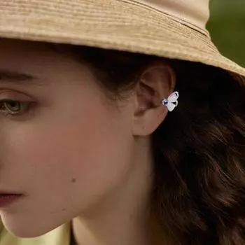 1 шт., манжеты для ушей, крутые непирсинговые геометрические синие фианиты, яркие блестящие декоративные подарки для женщин