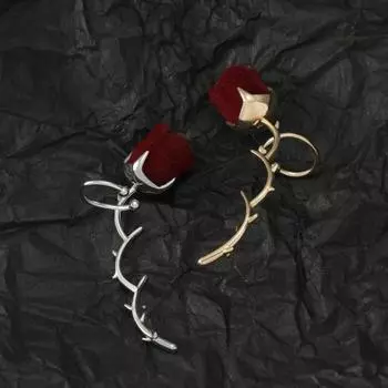 1 шт., манжеты с шипами и розами, непирсинг, зажим для ушей, креативные легкие роскошные серьги, изысканные ювелирные изделия, подарок серебряный
