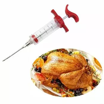 1 шт., маринад, приправа для соуса для барбекю, игла для кухни, хороший помощник для инъекции соуса для барбекю. Black turkey needle