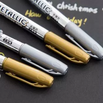 1 шт., маркер цвета металлик, ручка золотого, серебряного цвета для рукоделия, подпись, дневник, альбом, домашний DIY, художественный офис, школа