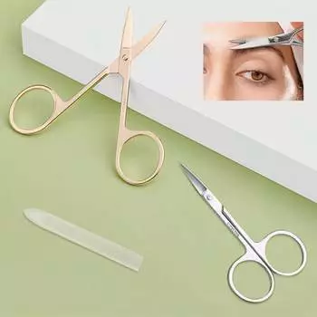 1 шт. Машинки для стрижки бровей, остроконечные изогнутые машинки для стрижки бровей, золотистые, серебряные острые машинки для стрижки из нержавеющей стали 27g золотой