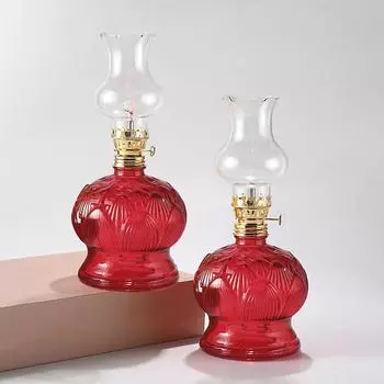 1 шт. масляная лампа ретро чайная церемония фонарь лотос храмы керосиновое освещение украшение стеклянная атмосфера свеча белый