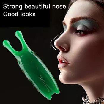 1 шт. массажер для носа из смолы улучшает циркуляцию крови для терапии триггерных точек, доска Гуаша, массаж лица, инструмент для подтяжки носа зелёный