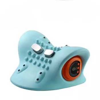 1 шт. Массажная подушка для шеи и плеч - Портативный беспроводной массажный коврик для использования в офисе, автомобиле и дома - Дизайн бирюзового цвета, эргономичные кнопки управления,