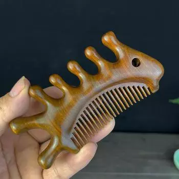 1 шт. Массажная расческа для циркуляции крови, деревянная расческа из сандалового дерева, расческа для меридиана кожи головы, расслабляющая антистатическая укладка, салонная щетка для волос