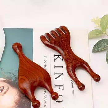 1 шт., массажная расческа для лица из сандалового дерева, деревянная ручка, массажная расческа из сандалового дерева и фасций, маленькая расческа в форме улитки, расческа с широкими зубцами