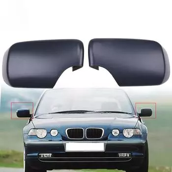 1 шт., матовая черная крышка зеркала заднего вида для автомобиля, запасные части для BMW 3 серии E46 Touring 1998-2005