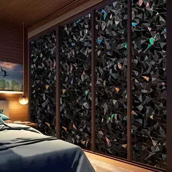 1 шт., матовая статическая липкая оконная пленка для конфиденциальности, наклейка на окно, дверная пленка, стеклянная пленка из ПВХ, черная