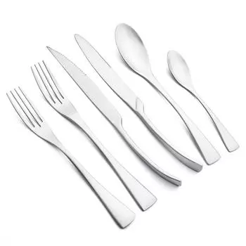 1 шт., матовый серебряный нож для стейка, вилка, чайная ложка, столовые приборы, столовая посуда из нержавеющей стали 18/10, десертные столовые приборы, кухонная посуда в западном стиле, сверхмощная Teaspoon