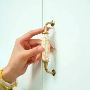 1 шт. Мебельные ручки, домашний декор с винтами, винтажные ручки для шкафов, керамические ручки в европейском стиле, коричневые ручки с мраморной трещиной