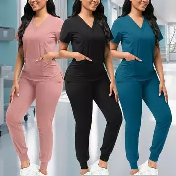 1 шт., медицинская форма, скрабы, рабочие наборы скрабов, униформа врача, полиэстеровый хирургический костюм, спецодежда M небесно-голубой