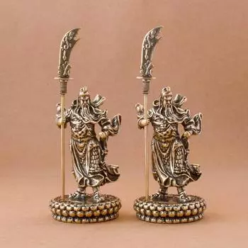 1 шт. Медная китайская статуя Гуань Гун Фэн-шуй, бог войны, античная скульптура, украшение для дома, украшение для стола, ремесло латунный