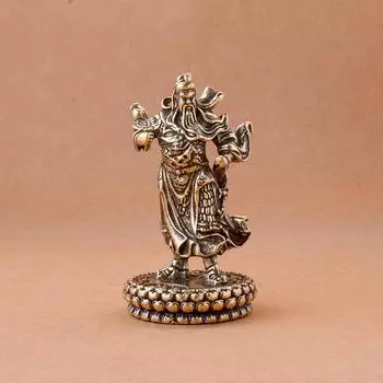 1 шт. Медная китайская статуя Гуань Гун Фэн-шуй, бог войны, античная скульптура, украшение для дома, украшение для стола, ремесло латунный